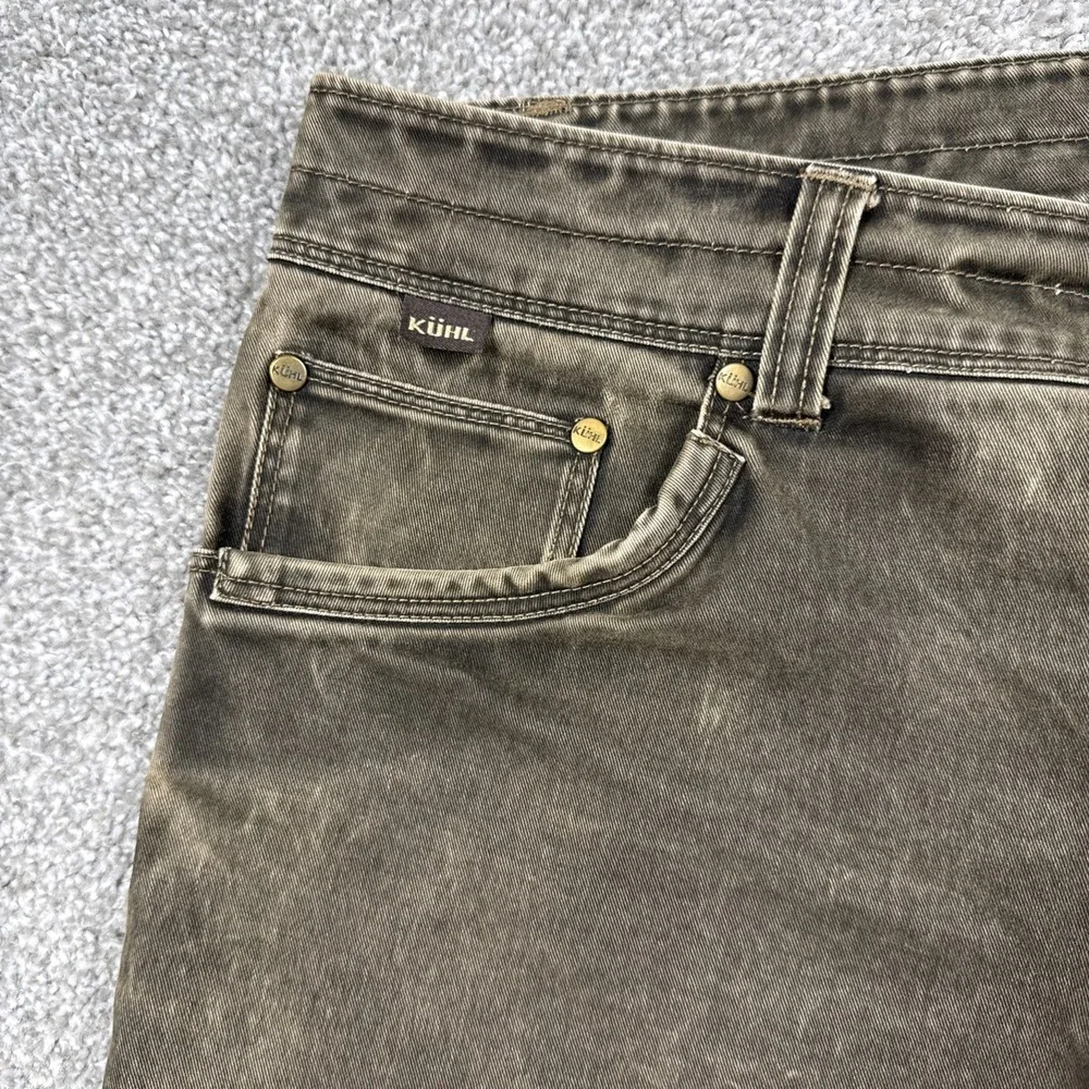 KUHL RYDR Vintage Patina Dye Pants Men's 38x32 Brown Outdoor Hiking Canvas